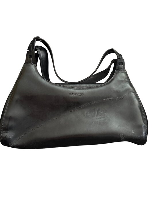Le Tanneur Handbags - Le Tanneur Black Leather Shoulder Bag Hobo Tote Handmade France